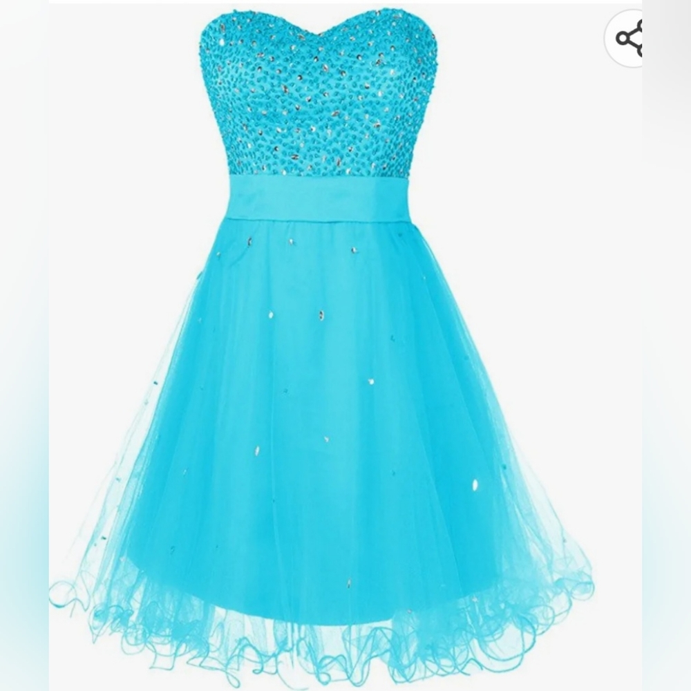 Dress Size 16 Blue Tulle with gem stones